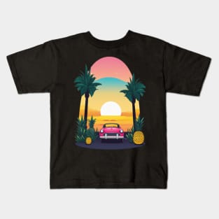 "Dusk Drive: Exploring the Beauty of Twilight Roads" Kids T-Shirt